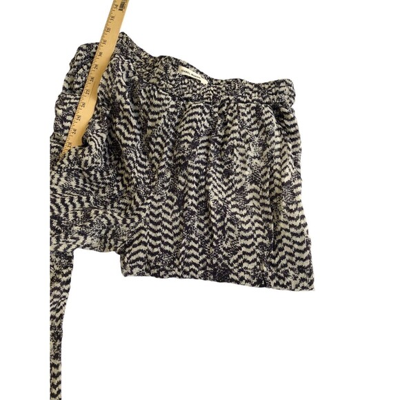 ISABEL MARANT Black Feather Print Silk Chiffon Lined Slim Ankle Pants, Size 10 - Picture 8 of 10